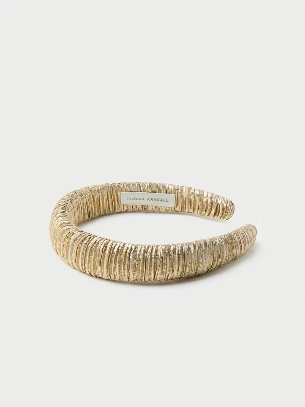 Loeffler Randall Metallic Wrapped Headband in Neutral Gold